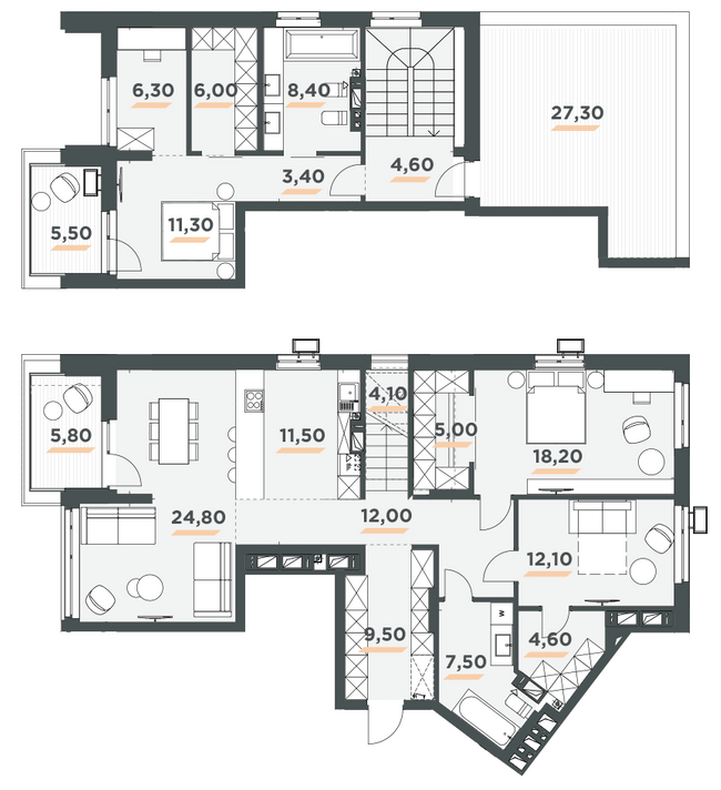 Двухуровневая 163.2 м² в ЖК 31 от 43 700 грн/м², Киев