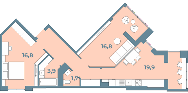 2-комнатная 67.7 м² в ЖК Kyiv Sky от 21 450 грн/м², Луцк