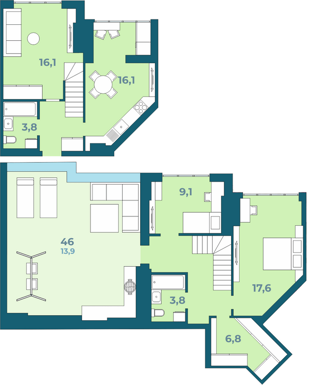 Двухуровневая 106.4 м² в ЖК Kyiv Sky от 20 950 грн/м², Луцк