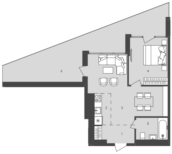 1-комнатная 56.54 м² в  Aura Apart от 36 900 грн/м², Одесса