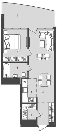 1-кімнатна 52.51 м² в  Aura Apart від 36 900 грн/м², Одеса