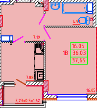 1-кімнатна 37.65 м² в ЖК Кольоровий бульвар від 17 550 грн/м², м. Чорноморск