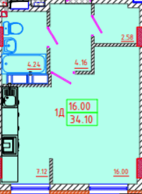 1-комнатная 34.1 м² в ЖК Цветной бульвар от 17 550 грн/м², г. Черноморск