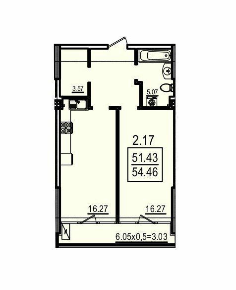 1-кімнатна 54.46 м² в Апарт-комплекс Каліпсо від 35 650 грн/м², Одеса