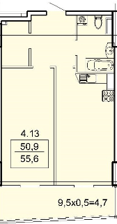1-кімнатна 55.34 м² в Апарт-комплекс Каліпсо від 35 650 грн/м², Одеса