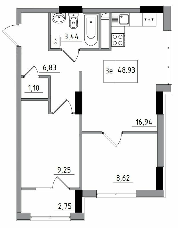 2-кімнатна 48.93 м² в ЖМ ARTVILLE від 17 700 грн/м², смт Авангард