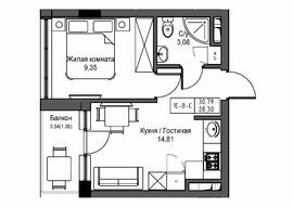 1-кімнатна 28.3 м² в ЖМ ARTVILLE від 18 900 грн/м², смт Авангард