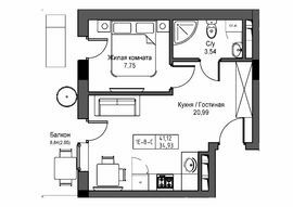 1-кімнатна 34.93 м² в ЖМ ARTVILLE від 23 300 грн/м², смт Авангард