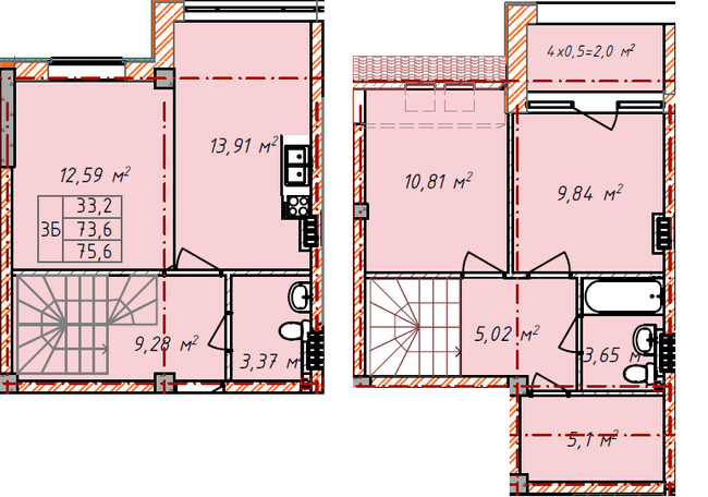 Двухуровневая 75.6 м² в ЖК Comfort Hall от 24 700 грн/м², Одесса