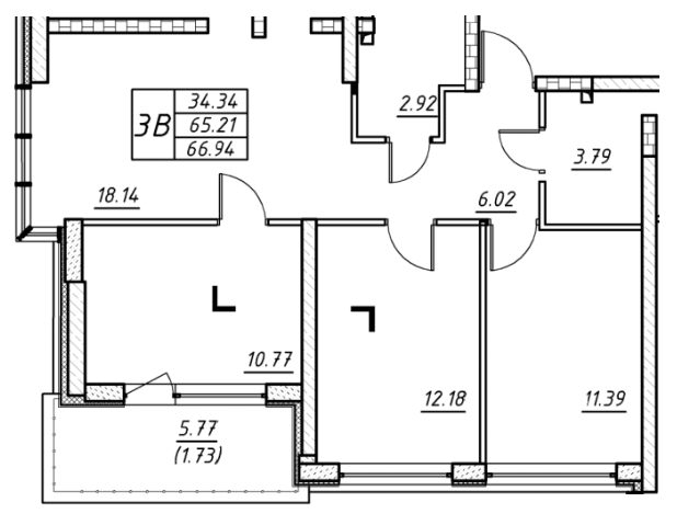 3-кімнатна 66.94 м² в ЖК Manhattan від 26 150 грн/м², Одеса