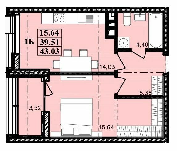 1-кімнатна 43.03 м² в ЖК Modern від 20 050 грн/м², Одеса