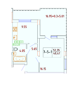 1-кімнатна 40.41 м² в ЖК Smart City від 21 100 грн/м², с. Крижанівка