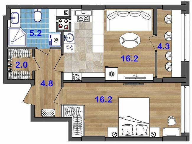 1-кімнатна 48.7 м² в ЖК SunCity від 21 500 грн/м², Одеса