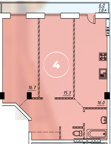 2-комнатная 64.3 м² в ЖК Via Roma от 20 600 грн/м², Одесса