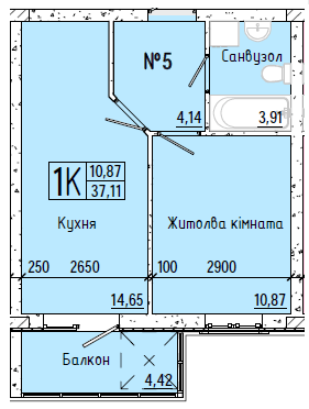 1-кімнатна 37.11 м² в ЖК Акварель-7 від 18 900 грн/м², Одеса