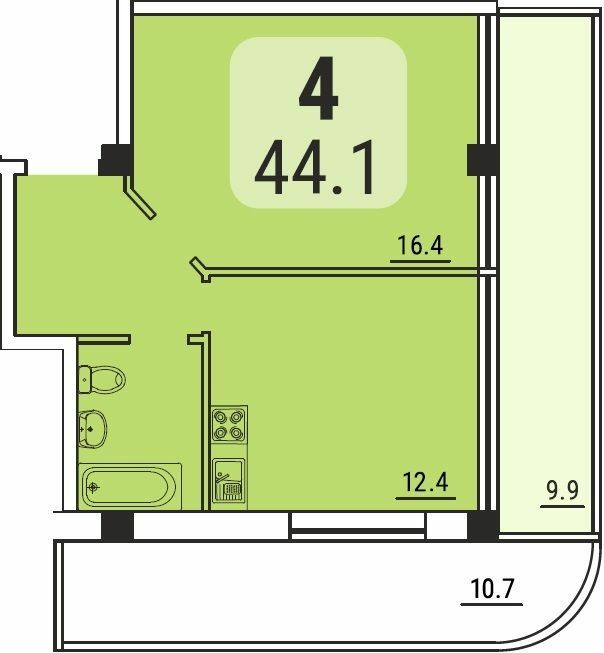 1-комнатная 44.1 м² в ЖК Море от 33 250 грн/м², Одесса