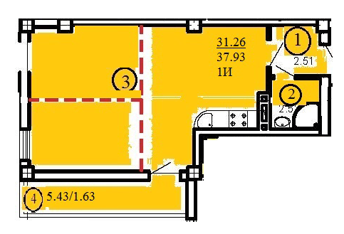 1-кімнатна 37.93 м² в ЖК Одеський двір від 13 350 грн/м², Одеса