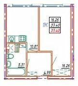 1-кімнатна 37.4 м² в ЖК Удобный від 24 850 грн/м², Одеса