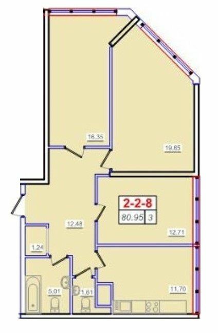 3-комнатная 80.95 м² в ЖК Пятьдесят третья жемчужина от 18 100 грн/м², Одесса