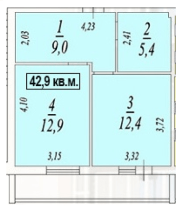 1-комнатная 42.9 м² в ЖК Авангард от 14 500 грн/м², пгт Авангард