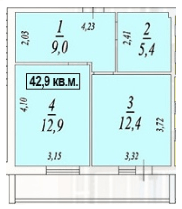 1-кімнатна 42.9 м² в ЖК Авангард від 14 500 грн/м², смт Авангард