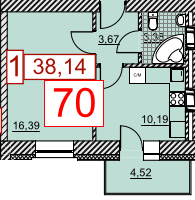 1-комнатная 38.14 м² в ЖК Немецкий проект (Григоровское шоссе) от 23 700 грн/м², Харьков