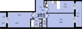 2-кімнатна 78.72 м² в ЖК Globus Central Park від 59 300 грн/м², Львів