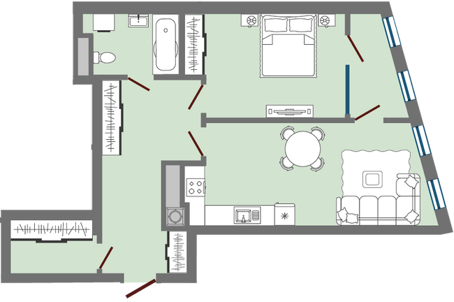 1-кімнатна 62.42 м² в ЖК Greenville Park Lviv від 29 650 грн/м², Львів