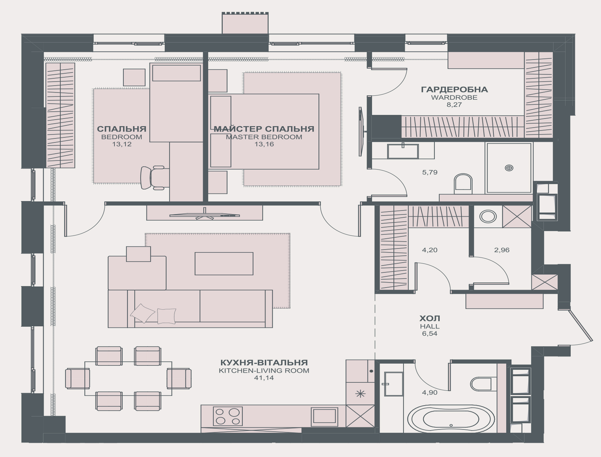 2-кімнатна 99.93 м² в ЖК TRIIINITY від 86 000 грн/м², Київ