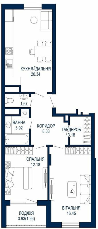2-кімнатна 67.73 м² в ЖК Viking Park від 27 650 грн/м², Львів