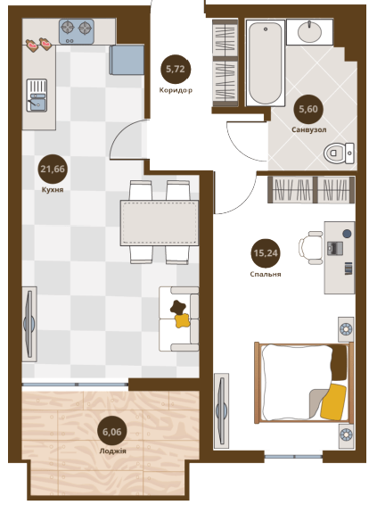 1-кімнатна 50.97 м² в ЖК Villa Magnolia Spring від 30 400 грн/м², Львів