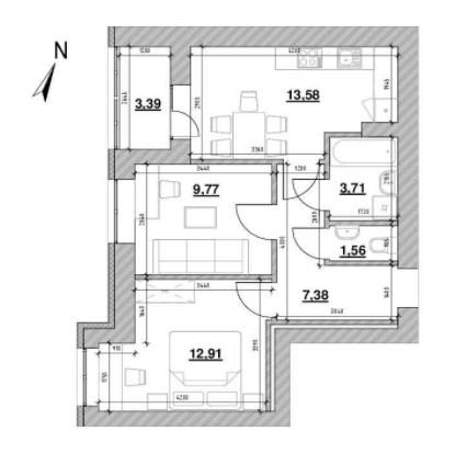 2-комнатная 52.3 м² в ЖК Шенген от 22 388 грн/м², Львов