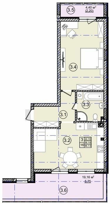 1-комнатная 66.13 м² в ЖК На Кондукторской от 38 100 грн/м², Львов