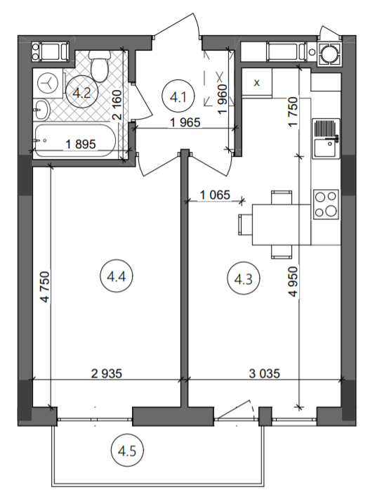 1-комнатная 42.52 м² в ЖК Фруктовая аллея от 19 000 грн/м², Львов