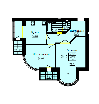 2-кімнатна 70.36 м² в ЖК на вул. Скоропадського, 14 від 12 900 грн/м², м. Трускавець