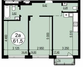 2-комнатная 61.5 м² в ЖК Гринвуд 2 от 18 300 грн/м², пгт Брюховичи