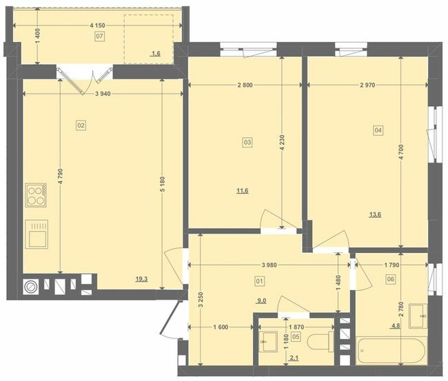 2-комнатная 62.1 м² в ЖК Этно Дом от 14 900 грн/м², с. Горишний