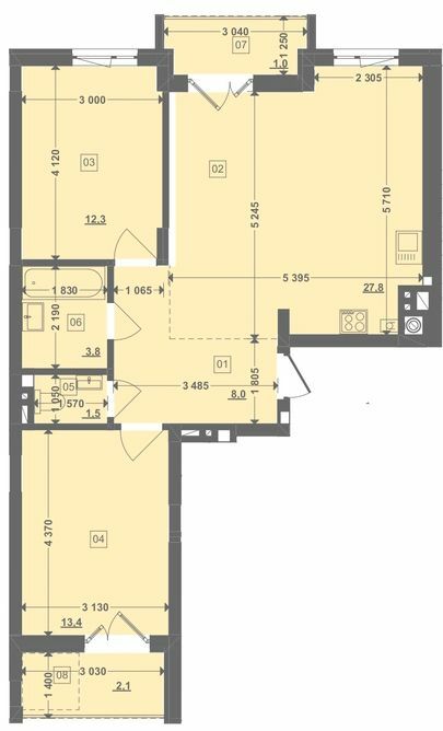 2-комнатная 69.89 м² в ЖК Этно Дом от 19 000 грн/м², с. Горишний