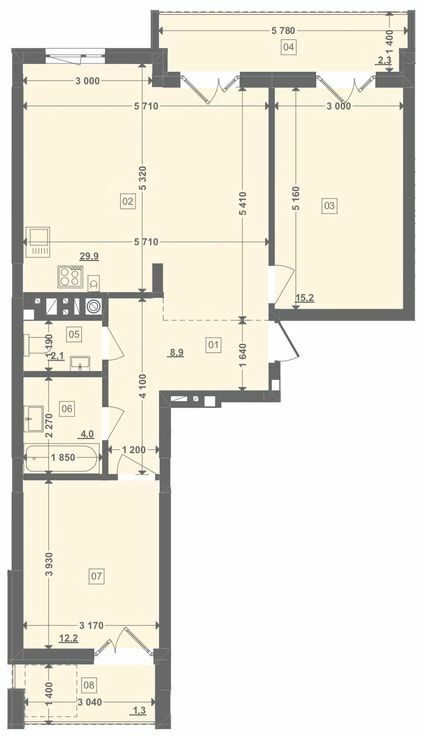 2-комнатная 75.83 м² в ЖК Этно Дом от 19 000 грн/м², с. Горишний