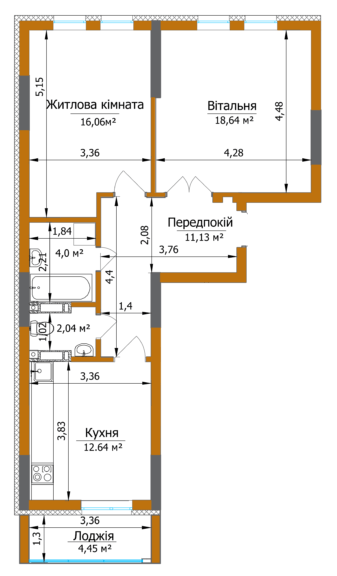 2-кімнатна 66.74 м² в ЖК Eco Dream від 37 600 грн/м², Київ