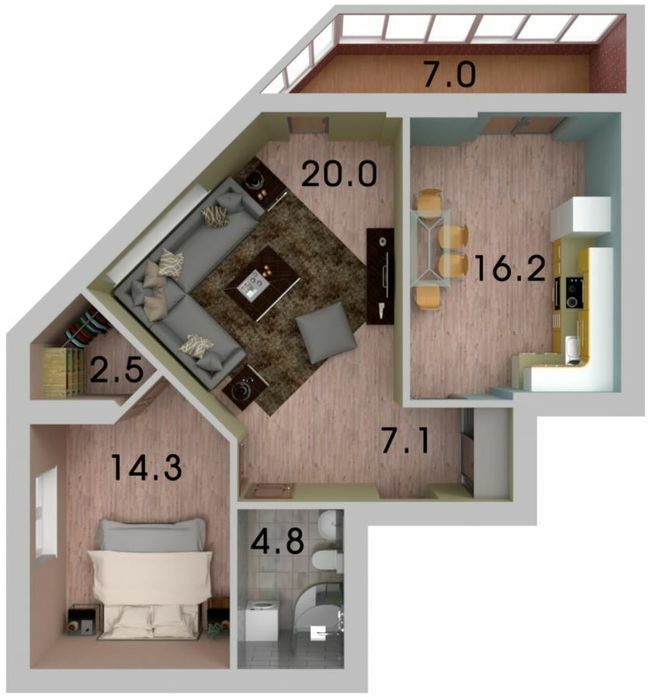 2-комнатная 72.9 м² в ЖК на Кедровского от 19 300 грн/м², Херсон