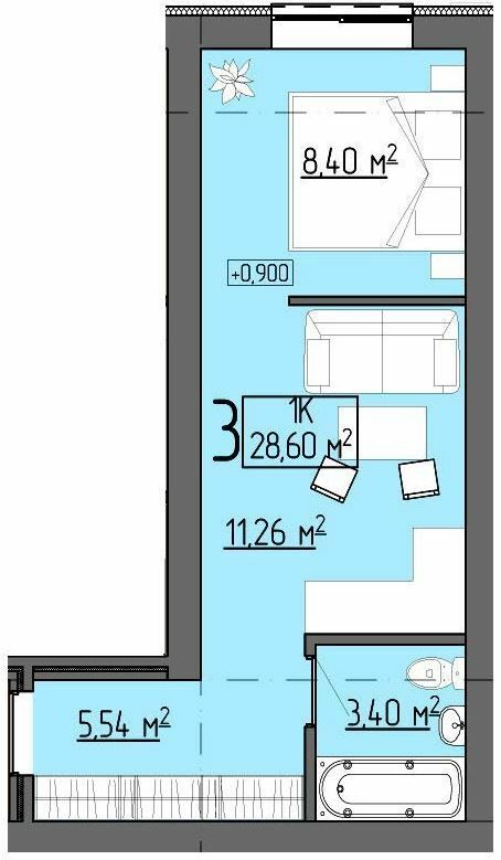 1-комнатная 28.6 м² в ЖК Бузковый от 16 750 грн/м², г. Винники