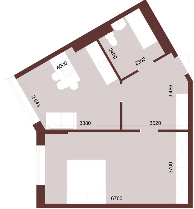 1-кімнатна 47.02 м² в ЖК Urban One Klochkivska від 28 300 грн/м², Харків