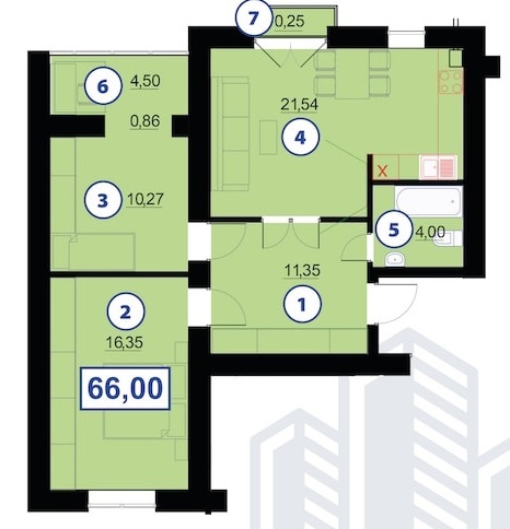 2-кімнатна 66 м² в ЖК Квартал Гімназійний 2 від 12 500 грн/м², Івано-Франківськ