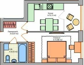 1-комнатная 35.66 м² в ЖК Эталон от 20 000 грн/м², г. Ирпень