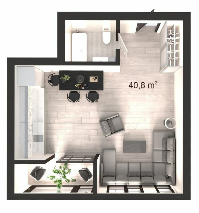 1-комнатная 40.8 м² в ЖК Вертикаль от 20 500 грн/м², Днепр