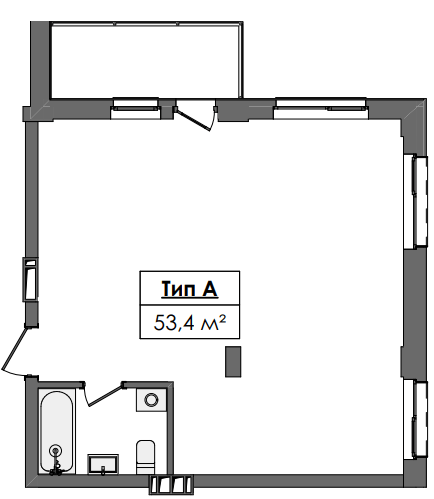 2-кімнатна 53.4 м² в ЖК Жовтневий від 30 700 грн/м², Дніпро