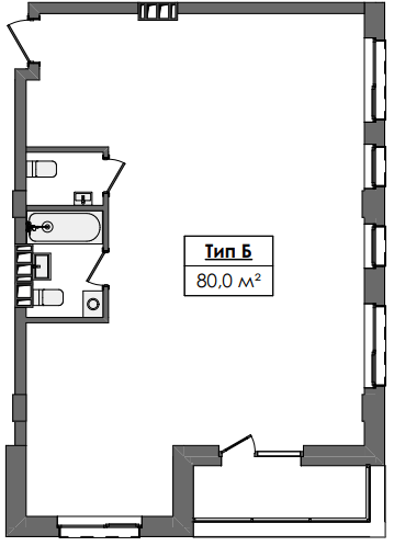 2-кімнатна 80 м² в ЖК Жовтневий від 37 350 грн/м², Дніпро