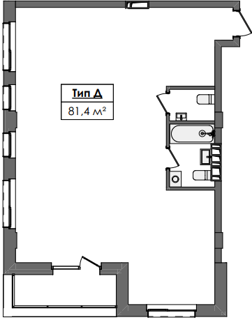 2-кімнатна 81.4 м² в ЖК Жовтневий від 37 350 грн/м², Дніпро