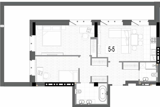 2-комнатная 88.6 м² в КД на Короленко от 33 150 грн/м², Днепр